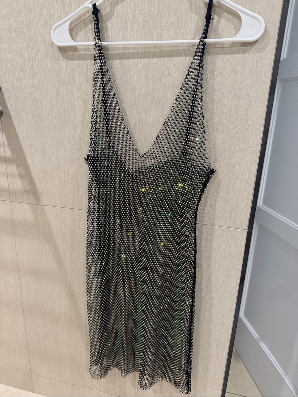 12th Tribe Black Mesh Sequin Swim Coverup